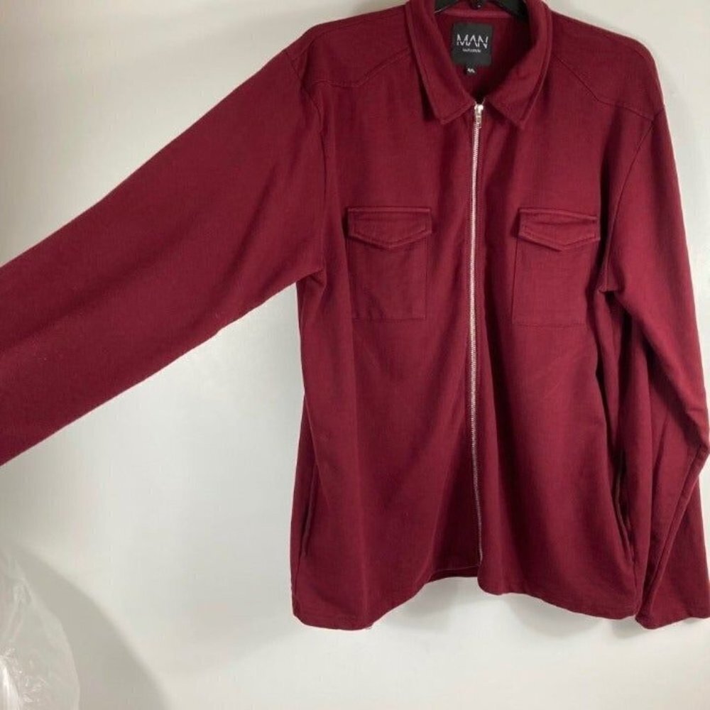 Boohoo MAN Mens Jersey Utility‎ Zip Shirt Jacket 4XL
